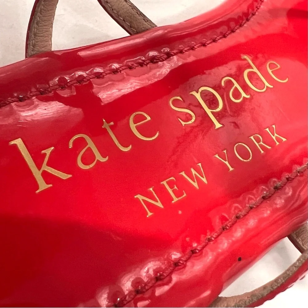 Kate Spade New York Piazza Patent Leather Coral Rose T Strap Sandals Women’s 9 - Picture 13 of 13